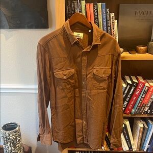King Ranch Men's Tan Casual Button Down Shirt